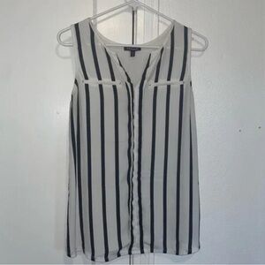 Express Black and White Striped Blouse